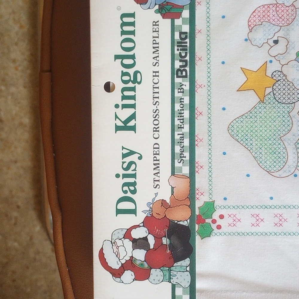 NWT 5 Bucilla Stamped Cross Stitch Christmas Sampler Kits. Santa, Bears, Rabbits - Picture 7 of 13